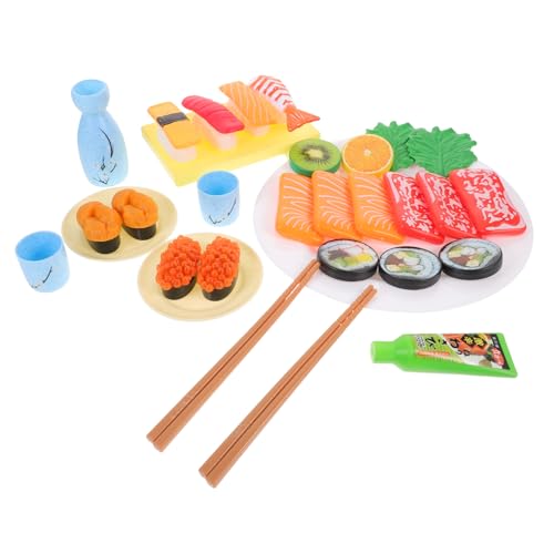 VICASKY 1 Satz Sushi-Simulation Simulation Sushi Sushi-Essen-Ornament Dekoratives Puppenhaus-küchenzubehör Mini- -küchendisplay Falsches Sushi Mini-Essen Kind Plastik Kochen Lachsfilet von VICASKY