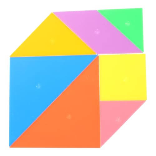 VICASKY 1 Satz Tangram- Puzzle für Tangram Lernspielzeug aus Kunststoff für Vorschulkinder Lernspielzeug groß Rätsel gestalten Bunte Puzzles Plastik von VICASKY