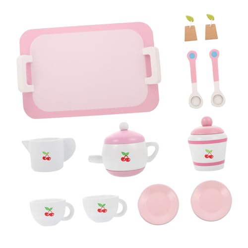 VICASKY Gesundes Teeservice-Spielzeug Aus Holz Für Jungen Und Mädchen 12-teiliges Spielset Teetasse Und Wasserkocher Lehrreich Für Jungen Und Mädchen von VICASKY