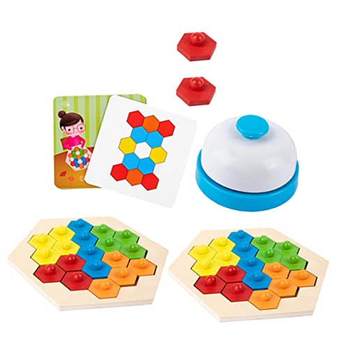 VICASKY 1 Satz Waben-Puzzle-Blöcke Puzzles aus Holz Rätsel für Kinder fokussiert interaktive Spiele Safety Spielzeug Kinder rätsel Sechseck-Puzzle Rätsel zum frühen Lernen von VICASKY