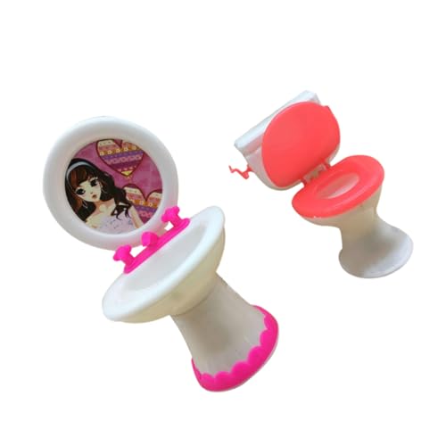 VICASKY 1 Satz Waschbecken Toilette für kinderspielzeug spielzeuge für Bad im Freien Getränk Miniatur-Badezimmermöbel Mini-Puppenhaus- Plastik VICASKY 1 Satz Waschbecken Toilette für kinderspielzeug spielzeuge für Bad im Freien Getränk Miniatur-Badezimmermöbel Mini-Puppenhaus- Plastik von VICASKY