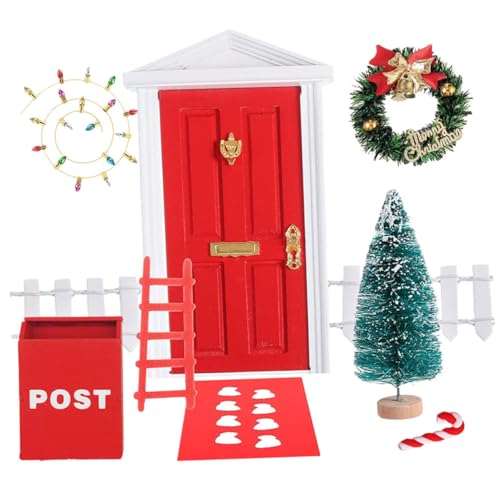 VICASKY 1 Satz Weihnachtsdekoration Puppenhausmöbel Bausatz Spielzeughaus Tür Miniaturen Cute Decor Weihnachts Figuren weihnatsdeko Zubehör für Puppenhäuser einzigartiges DIY-Modell Metall von VICASKY