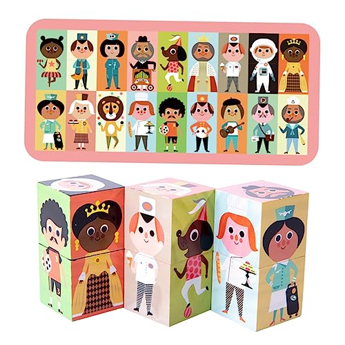 VICASKY 1 Satz Würfel passend bastelset basteln für Kinderpuzzle- holzbauklötze DIY- aus Holzblöcken Miniaturblock Kinderholzversorgung Papier von VICASKY
