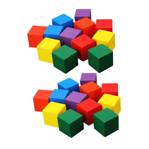 VICASKY 1 Satz Würfelblöcke Puzzle rätselbuch Kinderzimmer Dekoration Holzbausteine Set laubsägen für Kinderspielzeug Bildungsbaustein kleine Blöcke Colorful von VICASKY