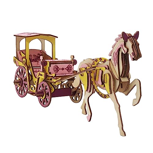 VICASKY 1 Satz Zusammengebautes Holzmodell pädagogisch für DIY Handwerk für Kutsche Puzzles zum Modellieren von Kutschen Puzzle- Kinderpuzzle Holzrätsel hölzern von VICASKY