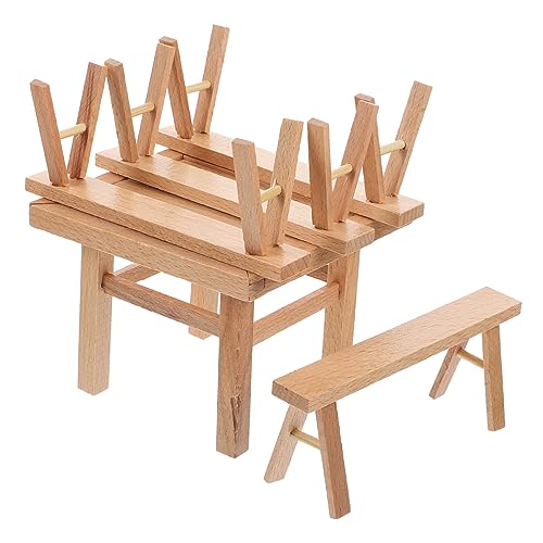 VICASKY 1 Satz hühner spielsachen für Bausteinmodell holzmöbel blockbohlenhaus Miniatur-Szenenmodell Puzzle-Montagemöbel Möbelspielzeug aus Holz DIY-Montagemöbel hölzern von VICASKY