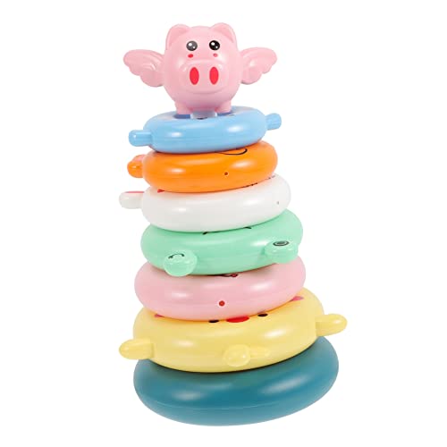 VICASKY 1 Satz - interaktive Spiele stapelspielzeug babybrause Toy Farberkennung Toys Ringe zum Stapeln von Lernspielzeug zum Stapeln Plastik von VICASKY