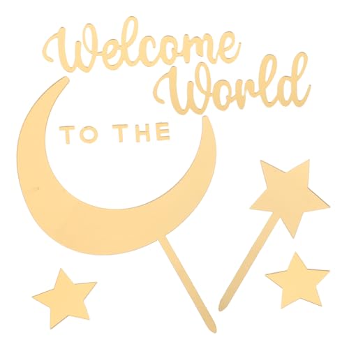 VICASKY Babyparty- – Mond- Und Stern-kuchenspieße Acryl-topper-set Für Gender Reveal Geburtstagsparty 1 Set von VICASKY