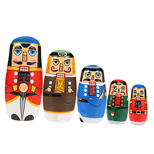 VICASKY 1 Satz -matroschka Wohnkultur Handwerk Handbemalte Russische Puppen Nistpuppen Für Nussknacker Nistpuppen Russische Stapelpuppe Kindergeschenk Colorful Holz von VICASKY