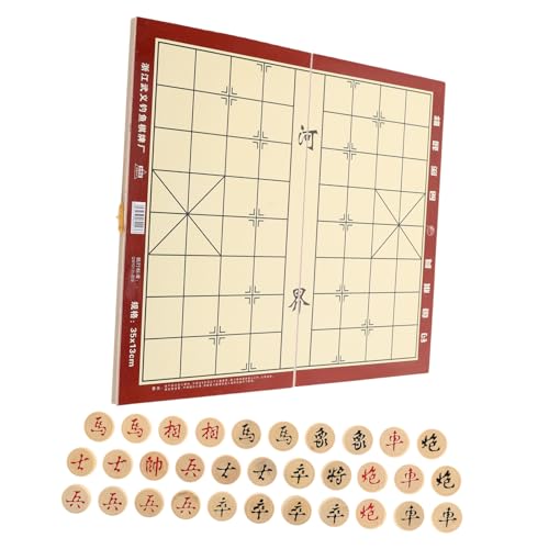 VICASKY Massivholz-Set Mit Faltbarem Schachbrett Tragbares Chinesisches Aufbewahrungsbrett Für Zuhause von VICASKY