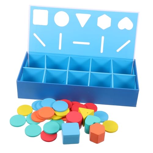 VICASKY 1 Schachtel Montessori Holzspielzeug Farben Formen Sortierspiel für Kleinkinder Sensorisches Lernspielzeug zur Feinmotorik Logikförderung Farbenfrohe Form Farberkennungsspiel Box von VICASKY