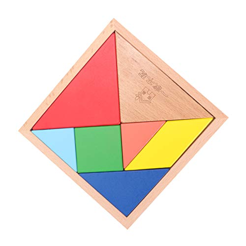 VICASKY 1 Schachtel Tangram Puzzle rätselbuch laubsägen für knobeleien für Kinderpuzzle für Grundschulkinder holzspielsachen rätsel für Bambus von VICASKY