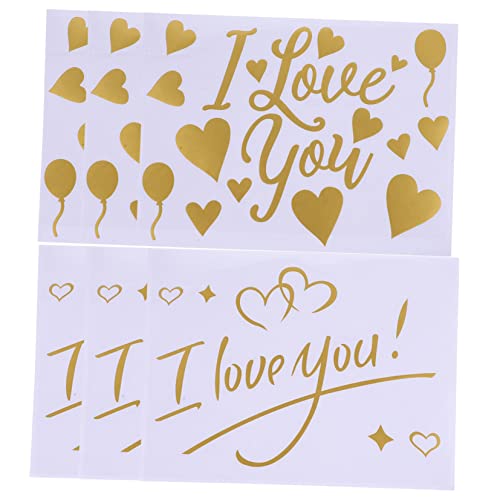 VICASKY 1 Set 6 Stück Hochzeitspaar Aufkleber Dekorationen Transparente Aufkleber „Ich Liebe Dich“ Luftballons Hochzeitsdeko Partyzubehör Goldene Buchstabenaufkleber VICASKY 1 Set 6 Stück Hochzeitspaar Aufkleber Dekorationen Transparente Aufkleber „Ich Liebe Dich“ Luftballons Hochzeitsdeko Partyzubehör Goldene Buchstabenaufkleber von VICASKY