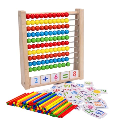 VICASKY 100 Stücke Holz Sticks Mathematik Pädagogisches Spielzeug Frühen Lernen Zählen Werkzeug Abacus Spielzeug Set von VICASKY