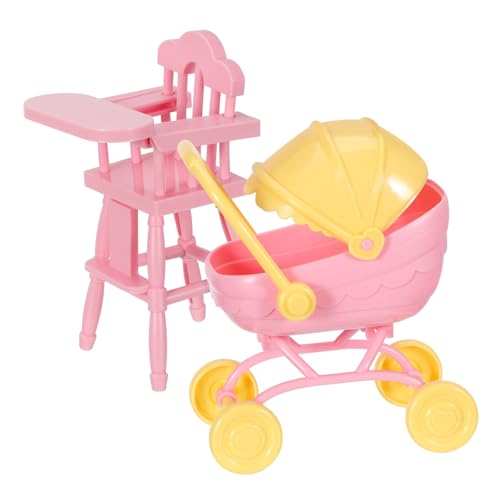 VICASKY 1 Set Babypuppen-hochstuhl, Spielzeug, Kinderwagen Für Babypuppen, Miniatur-Kinderwagen, Leichtes Schiebespielzeug Für Kinder, Spielen, Babypuppen-zubehör von VICASKY
