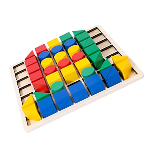 VICASKY 1 Set Baustein Puzzle Farbsortierspielzeug Geometriespiele Formsortierspielzeug Für Formmusterblock Entwicklungsspielzeug Lernspiel Für Kinderspielzeug Aus Holz von VICASKY