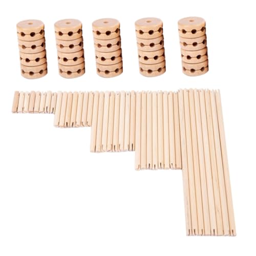 VICASKY 1 Set Blöcke Kognition Holz Pädagogisches Holz Hellbraun von VICASKY
