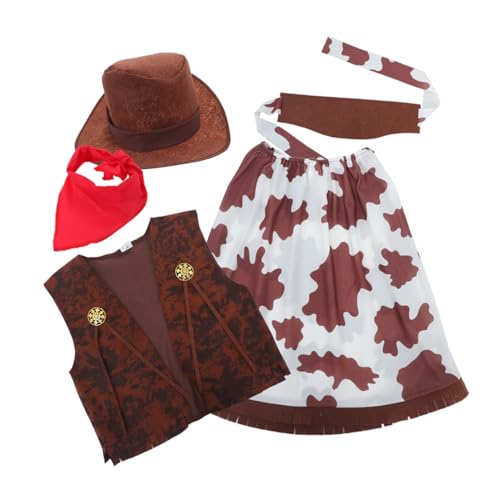 VICASKY 1 Set Cowgirl-kostüm: Partyhüte Für Kinder, Lustiger Western-piratenwestenrock, Bandana Für Kinderkostüm, Verkleidung, Halloween, Rollenspiele, Geburtstag VICASKY 1 Set Cowgirl-kostüm: Partyhüte Für Kinder, Lustiger Western-piratenwestenrock, Bandana Für Kinderkostüm, Verkleidung, Halloween, Rollenspiele, Geburtstag von VICASKY