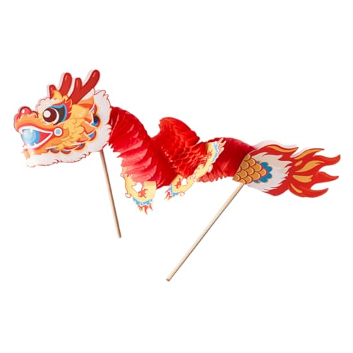 VICASKY 1 Set Drachenspielzeug aus Papier chinesisch neujahr chinesische neujahrsdekoration Zubehör Bausatz Material zur Herstellung chinesischer Drachen Neujahrsdekore hölzern rot von VICASKY