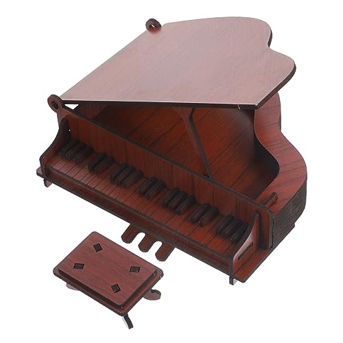 VICASKY 1 Set Dreidimensionales Puzzle Klavier Kinderspielzeug Kinderpuzzle Minispielzeug 3D Puzzles Für Kinderpuzzles Minipuzzles Kindermusikinstrumente Zusammenbauspielzeug Rotes Holz von VICASKY