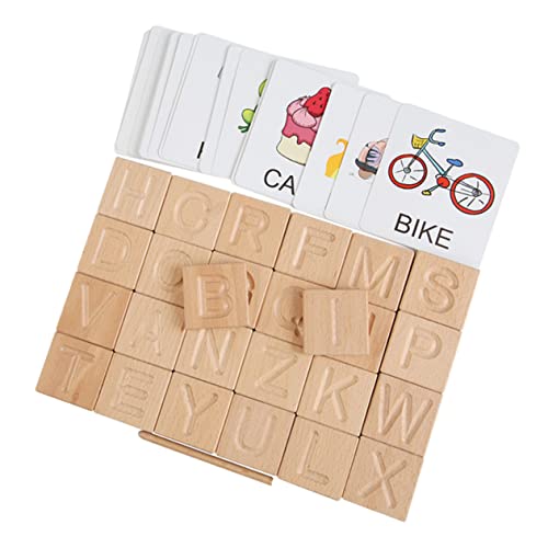 VICASKY Alphabet-Spielzeug 1 Set Holzblock-Spielzeug Lernspielzeug Für Kleinkinder Frühes Lernspielzeug Farbsortierung Sensorisches von VICASKY