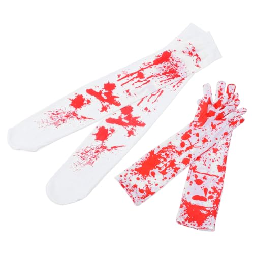 VICASKY 1 Set Halloween-blutfleck-Handschuhe Und -Strumpf. Halloween-kostümstrümpfe, Hohe Socken Und Handschuhe VICASKY 1 Set Halloween-blutfleck-Handschuhe Und -Strumpf. Halloween-kostümstrümpfe, Hohe Socken Und Handschuhe von VICASKY