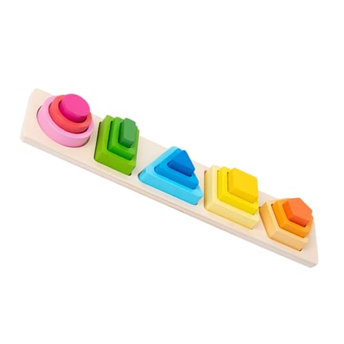 VICASKY Frühes Lernen Geometrisches Stapelspielzeug Aus Holz Sortier- Und Stapelspielzeug Für Kleinkinder Kinderspielzeug VICASKY Frühes Lernen Geometrisches Stapelspielzeug Aus Holz Sortier- Und Stapelspielzeug Für Kleinkinder Kinderspielzeug von VICASKY