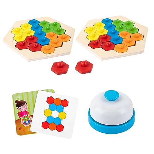 VICASKY 1 Set Honeycomb Kinderpuzzles Kinderspielzeug Kinderpuzzles Desktop Kampfspielzeug Frühlernpuzzles Sechseck Puzzle Kinderpuzzle Lernspielzeug Aus Holz von VICASKY