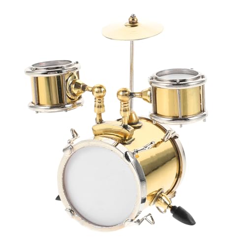 VICASKY 1 Set Jazztrommel Modell Mini Puppenhaus Musikinstrumente Miniatur Puppenhaus Zubehör Bausätze DIY Schreibtisch Sachen Puppenhaus Bausatz Mini Bausatz von VICASKY