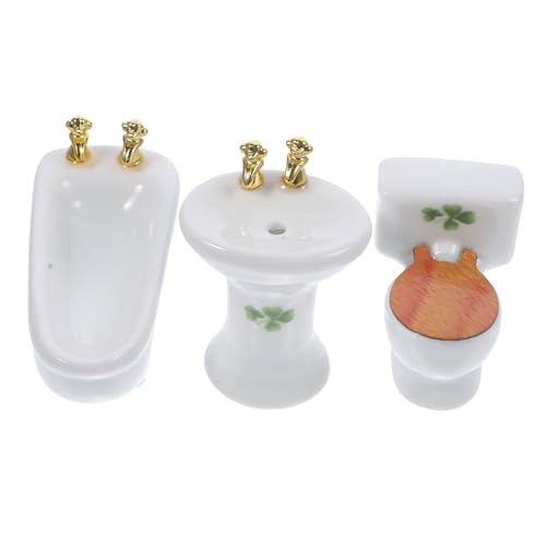 VICASKY 1 Set Keramik Miniatur Bad Möbel Dusche Modell Für Puppe Mini Schmuck Miniatur Dusche Dekoration von VICASKY