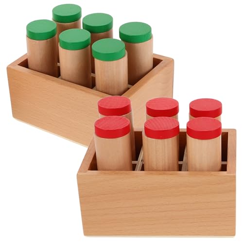 VICASKY 1 Set Klangwahrnehmungs Lehrspielzeug Auditives Sensorisches Montessori Zylinder Sensorisches Blasenrohr Frühkindliche Bildung Olfaktorische Lehr Soundboxen Holz von VICASKY