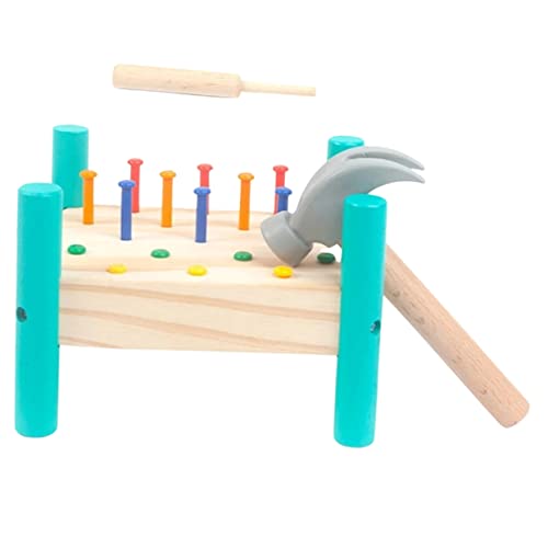 VICASKY Frühes Lernspielzeug 12-teiliges Nageltisch-Set Aus Holz Schlagspielzeug Handstärke-Augen-koordinationsspiel VICASKY Frühes Lernspielzeug 12-teiliges Nageltisch-Set Aus Holz Schlagspielzeug Handstärke-Augen-koordinationsspiel von VICASKY