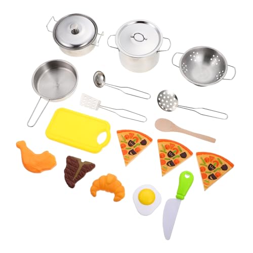 VICASKY Kinder-kochgeschirr-Set Rollenspiel Kinder 1 Set Kochspielzeug Set Aus Edelstahl 19 Teiliges Kochgeschirr Für Jungen Und Ädchen Rollenspiel Für Kreative Küchenspiele VICASKY Kinder-kochgeschirr-Set Rollenspiel Kinder 1 Set Kochspielzeug Set Aus Edelstahl 19 Teiliges Kochgeschirr Für Jungen Und Ädchen Rollenspiel Für Kreative Küchenspiele von VICASKY