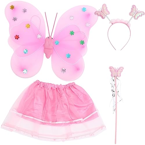 VICASKY Schmetterling Kostüm Set Fee Flügel Rock Stirnband Requisiten Cosplay Fee Kostüm Kit Für Mädchen VICASKY Schmetterling Kostüm Set Fee Flügel Rock Stirnband Requisiten Cosplay Fee Kostüm Kit Für Mädchen von VICASKY