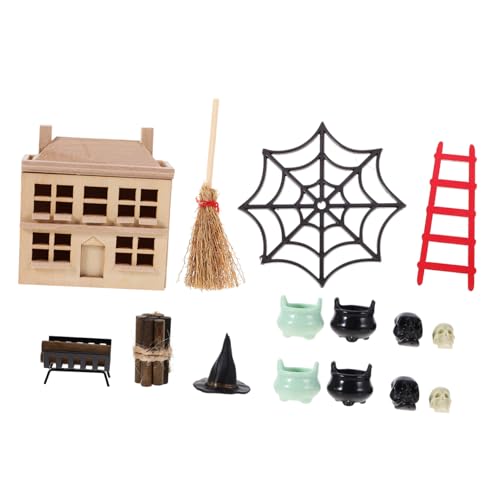 VICASKY 1 Set Miniatur Puppenhausmöbel Ornamente Halloween Set Modellbausätze Wohnaccessoires Dekorationen Spielzeughaus Halloween Miniatur Landschaftsornamente Puppenhaus von VICASKY