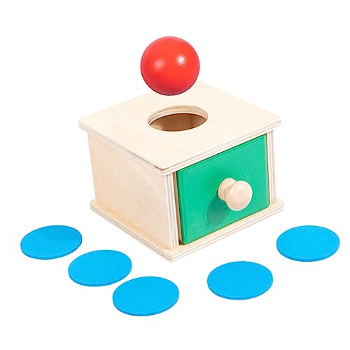 VICASKY 1 Set Münz Drop Box Sensorische Bälle Für Babys Kinder Spielzeug Holzspielzeug Säuglings Intelligenz Box von VICASKY