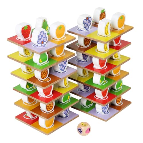 VICASKY 1 Set Obststapel Stapelspiel Für Balancespiel Für Lernspielzeug Für Sortieren Stapelspielzeug Lustige Stapelblöcke Balanceblöcke Für Lustiges Stapelspielzeug Aus Holz von VICASKY