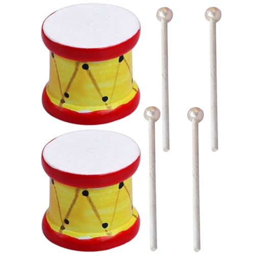 VICASKY 1 Set Puppenhaus Miniatur Leere Tasse Wassertasse Mini Modell Zubehör Miniatur Gitarre Musikalische Puppenhaus Schlagzeug Dekorative Mini Instrument Trommelstöcke Holz von VICASKY