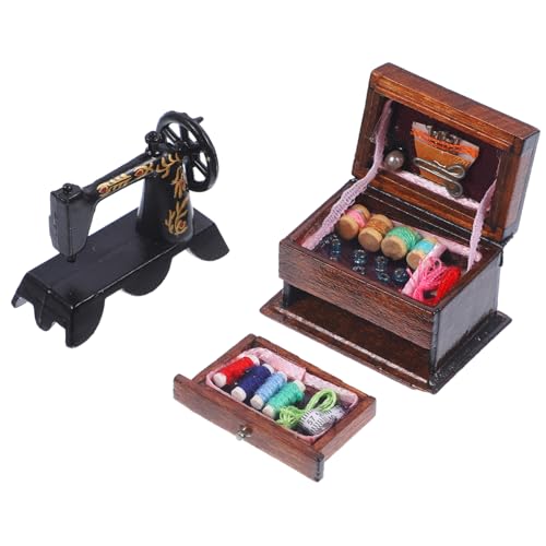 VICASKY 1 Set Puppenhaus Nähmaschine Spielzeughaus Nähmaschinen Nähmaschine Für Kleines Hauszubehör Miniatur Nähmaschine Miniaturmöbel Kleine Tischstatue Aus Kunststoff von VICASKY