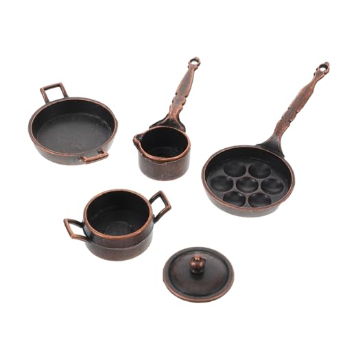 VICASKY Puppenhaus Miniatur Küchengeschirr Set Vintage Metall Kochgeschirr Kinder Küchenzubehör Sicher & Spaß von VICASKY