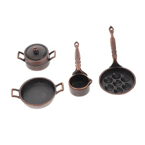 VICASKY 1satz Miniatur Küchenzubehör Set Realistische Metall Töpfe Und Pfannen Für Puppenhaus Teiliges DIY Spielzeug-küchenzubehör Für Kreatives Rollenspiel Und Fantasievolles von VICASKY