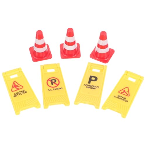 VICASKY 1 Set Puppenhaus Warnschild Fußball Süße Spielzeugautos Kleine Autospiele Auto Spielmatte Verkehrsschilder Spielzeugauto Aufbewahrung Verkehrsschilder Für von VICASKY
