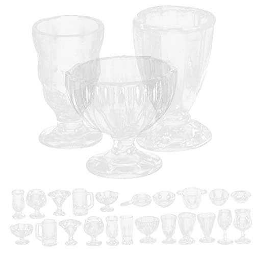 VICASKY 1 Set Puppenhausgeschirr Eiscreme Kleines Mini Servierutensilien Ornamente Für Puppenhaus Kleines Küchengeschirr Kunststoff Wiederverwendbar von VICASKY