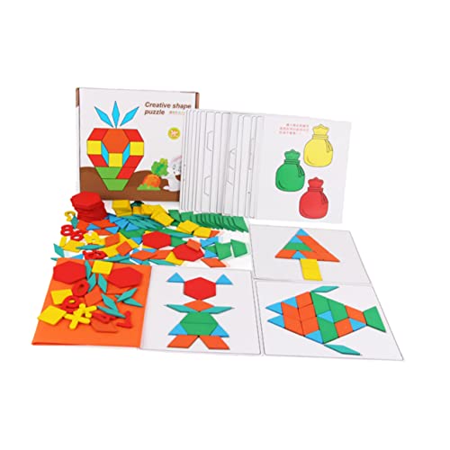 VICASKY 1 Set Puzzle Frühen Lernen Tamgram Bord Baustein Lustige Tangram Interessant Tangram Holz Bunte von VICASKY