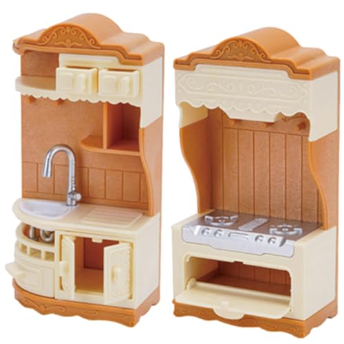 VICASKY 1 Set Schrankherd Modell Küchenschränke Kleines Esszimmertisch Kleine Hausornamente Für Kleine Häuser Modelle Kleine Häuser Mini Herd Tisch Mini Schrank von VICASKY