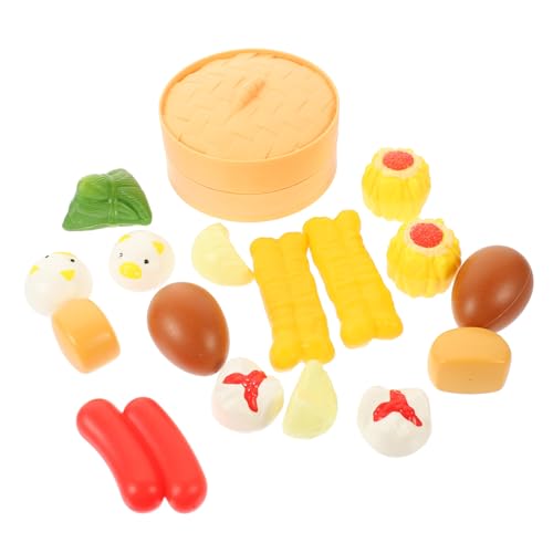 VICASKY 1 Set Simulierte Frühstücksdesserts Lebensmittelmodelle Simulationsszene Gefülltes Brötchen Simulierte Lebensmittel Nachgeahmter Dampfgarer Kinderspielzeug Puppenhaus von VICASKY