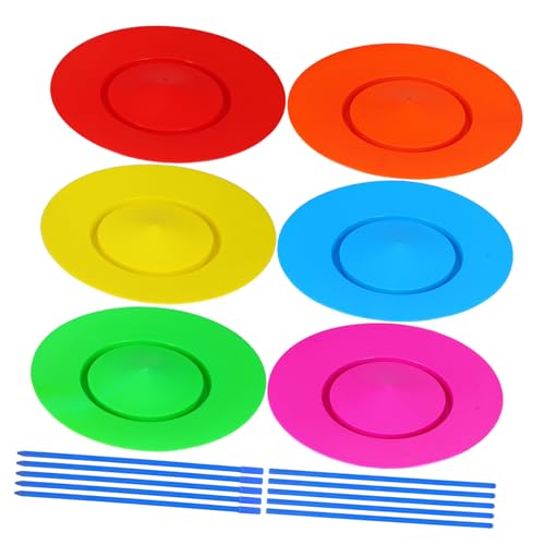 VICASKY 1 Set Spinning Plates Mit Stöcken Junge Spielzeug Hobby Circus Performance Prop Jonglierfertigkeit Plate Zubehör Für Mädchen Indoor Outdoor Geburtstagsparty VICASKY 1 Set Spinning Plates Mit Stöcken Junge Spielzeug Hobby Circus Performance Prop Jonglierfertigkeit Plate Zubehör Für Mädchen Indoor Outdoor Geburtstagsparty von VICASKY