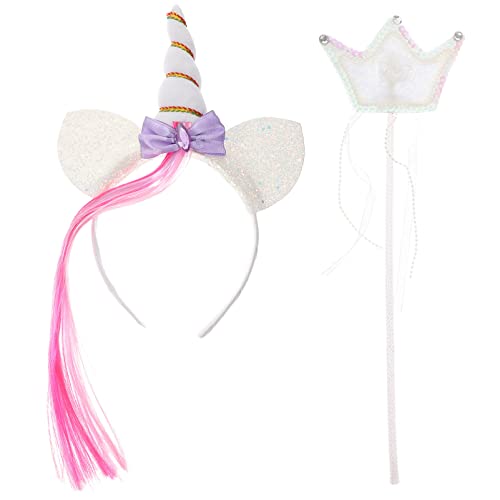 VICASKY 1 Set Stirnband Perlen Feenkostüm Für Frauen Dekorationen Einhörner Mädchen Kuscheltiere Für Mädchen Teenager Kostüme Einhörner Für Mädchen Armbänder Charms Puppen Kit Party von VICASKY