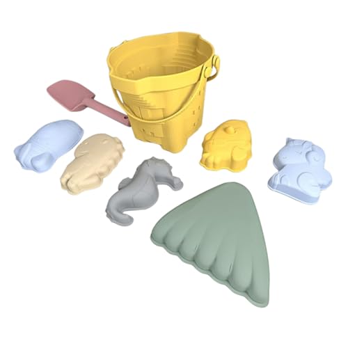 VICASKY Kinder Strand Spielzeug Spielzeug Silikon Sand Eimer Sichter Gelb 8-stück Set Für VICASKY Kinder Strand Spielzeug Spielzeug Silikon Sand Eimer Sichter Gelb 8-stück Set Für von VICASKY