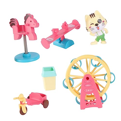 VICASKY 1 Set Vergnügungspark Set Mädchenspielzeug Kinderrutsche Kinderspielzeug Mädchenspielzeug Kinderschaukel Vergnügungspark Schaukelspielzeug Rutschspielzeug Lernspielzeug von VICASKY